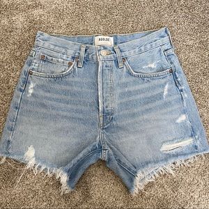 Agolde Light Blue Jean Shorts